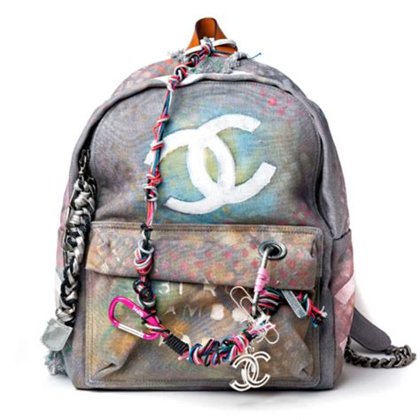 chanel canvas backpack graffiti|authentic chanel graffiti backpack.